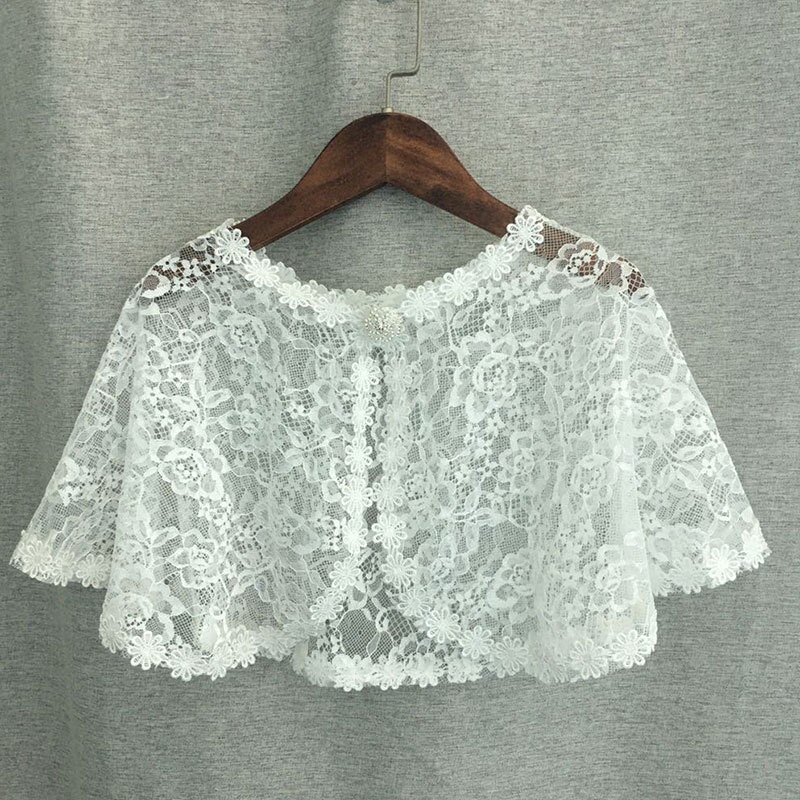 Bolero de encaje de flores para niña y niña, ropa blanca para de boda, accesorios de boda: Height 140-160CM