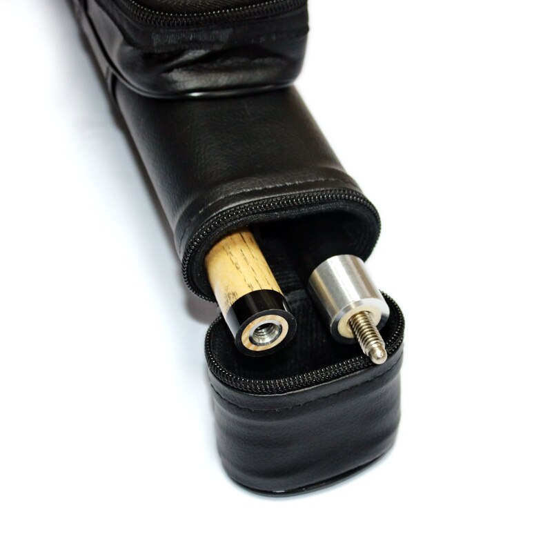 Economic black PU leather 1/2 billiard pool cue bag with cheap price