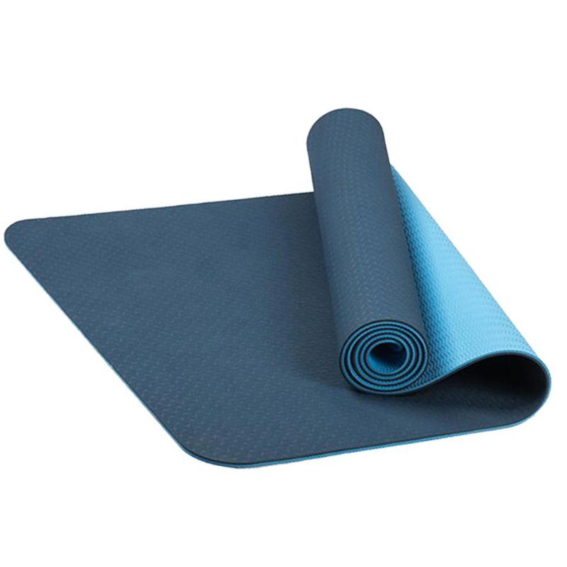 1830*600*6mm tpe luistamaton joogamatto mauton pilates-kuntosali liikuntatyynyt aloittelijalle rullattava kevyt joogamatto: Syvän sininen