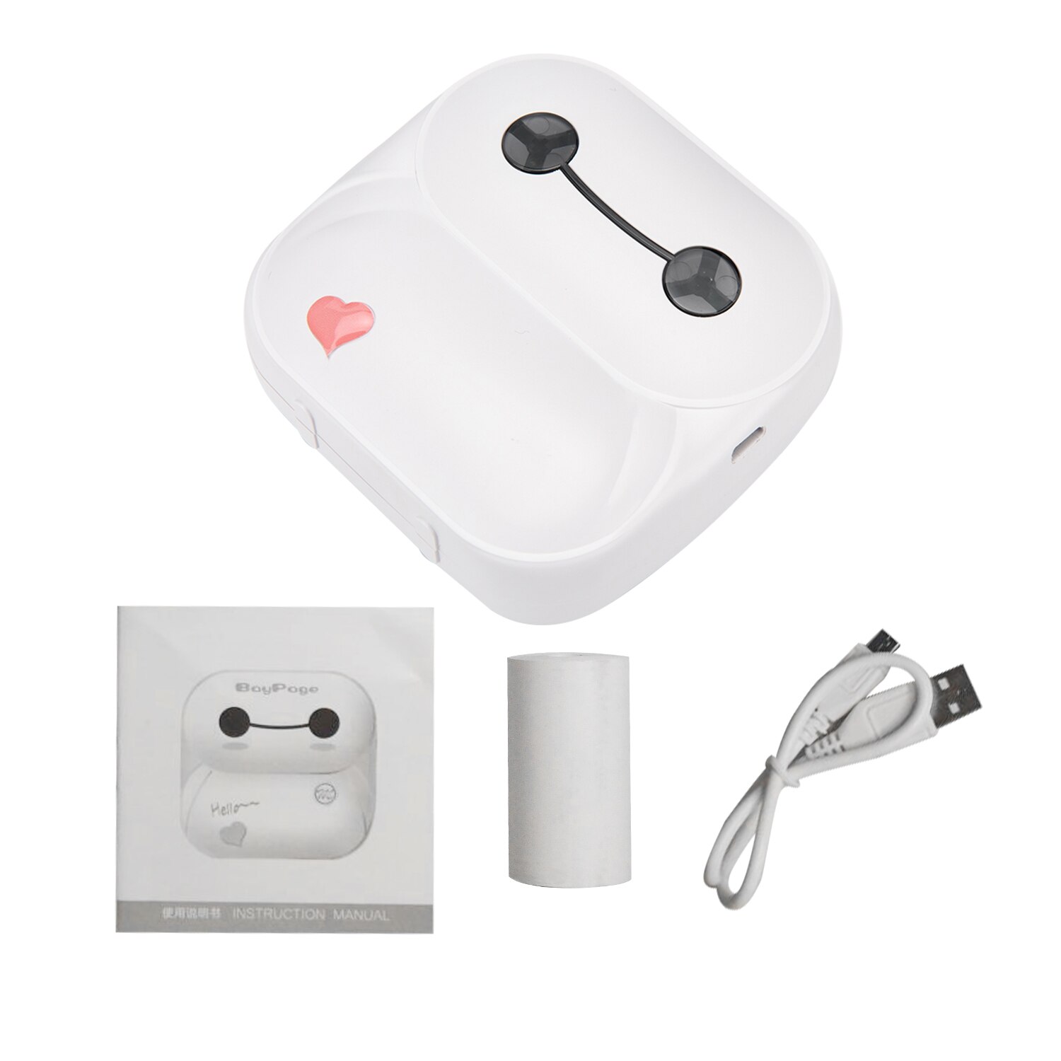 Portable Pocket Mini Thermal Photo Label Printer Bluetooth Wireless Printers 203DPI Impresoras Fotos For Mobile Phone Home use: White