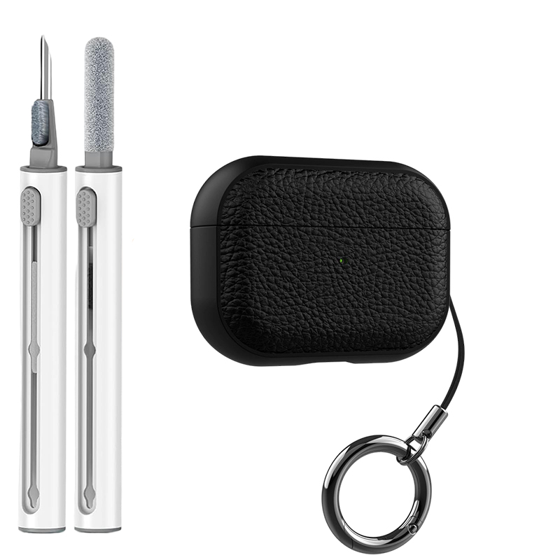 Funda de cuero Compatible con AirPods Pro 2 Generación AirPod 1 3 4 Max Funda protectora de TPU suave con llavero El LED frontal visible