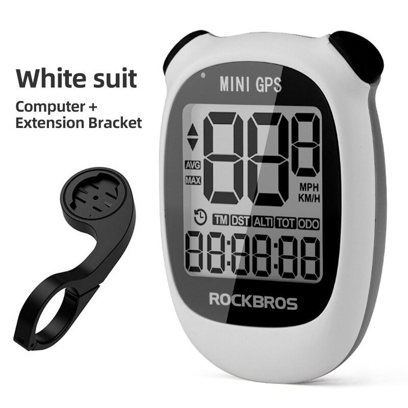 ROCKBROS Bike Computer Bicycle Computer Wireless Bicycle GPS Cycling Computer 1.6 inch Display Backlight Bicycle Speedometer: White Set