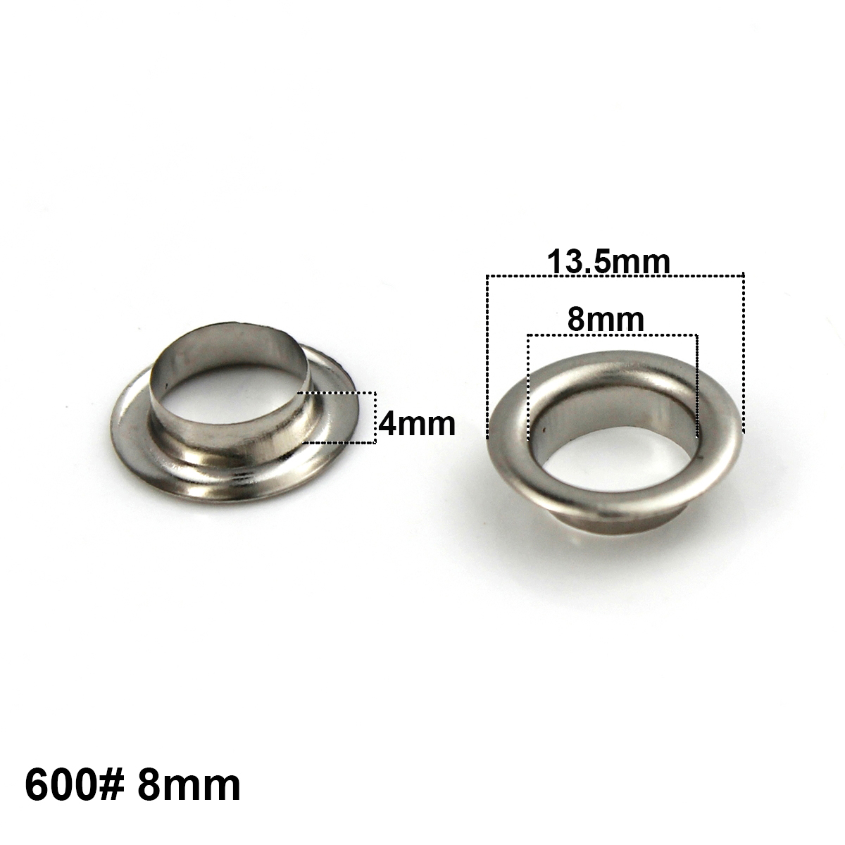 Œillets en laiton avec rondelle de 8mm, 100 ensembles, anneaux ronds pour chaussures, sac, chapeau, ceinture, #600