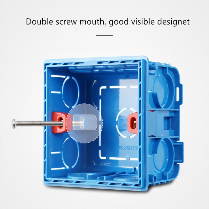 Atlectric Mounting Box Cassette Switch Socket Junction Box Hidden Concealed Internal Mounting Box Type 86 White Red Blue Box: C