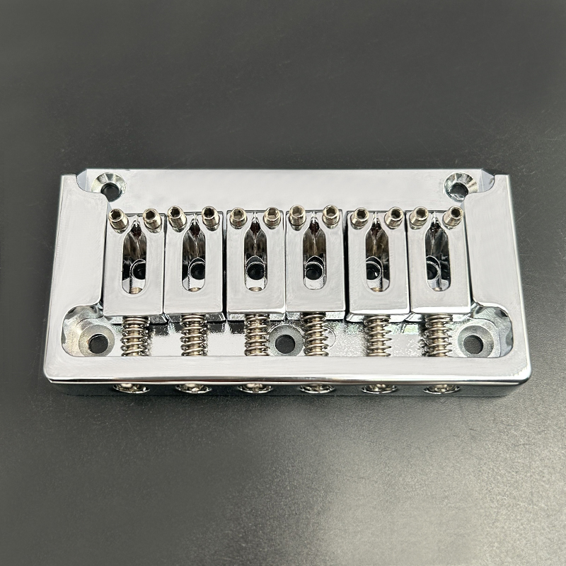 JEBridge à 6 cordes à queue rigide en métal avec paroi latérale, corps électrique à travers JEParts, noir, or, chrome, 82x44mm-10.5
