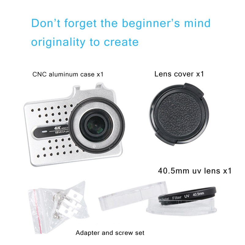 Für xiaomi yi 4K kamera zubehör Aluminium Legierung Metall Gehäbenutzen Rahmen Schutzhülle + UV Filter für xiaomi yi II 4k 4K + kamera