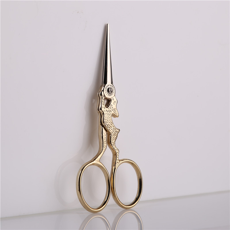 Forbici da cucito per modellismo zodiacale cinese forbici da ricamo Vintage ▾ strumenti per cucire forbici decorativo dorate in acciaio inossidabile: coniglio