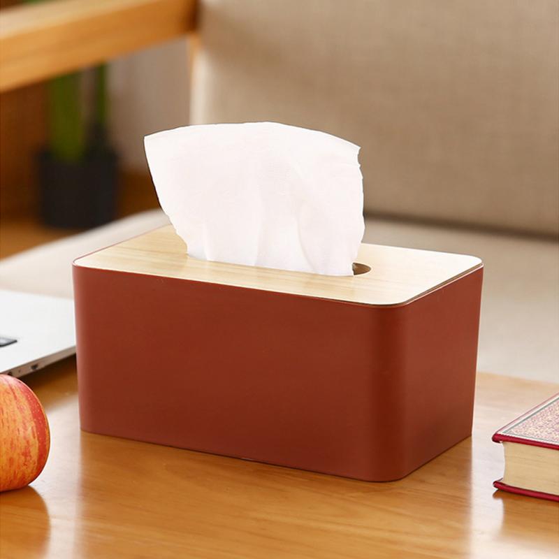 Nodic Tissue Box Wooden Cover Napkin Case Simple Toilet Paper Box Napkin Holder Tissues/Wipes Storage Boxes Paper Dispenser