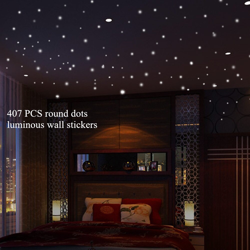 Sky Starry Nightlight Clear Star Wall Sticker 100PC Kids Bedroom Beautiful Fluorescent Glow In The Dark Stars Wall Stickers