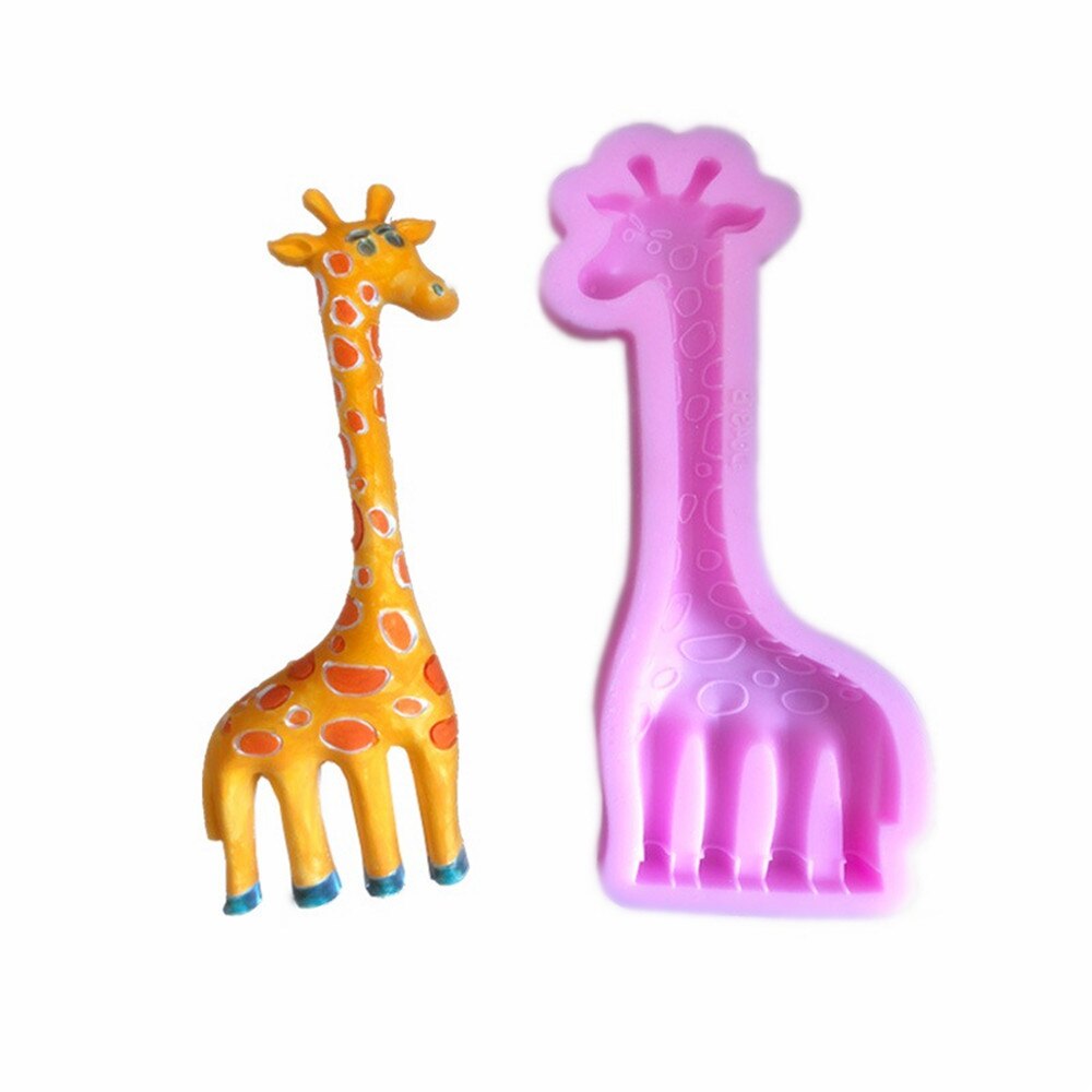 Cartoon Giraffe Chocolade Silicone Mold Fondant Cake Candy Mallen Koekjes Gebak Koekjes Mal Bakken Taart Decoratie Gereedschap Klei