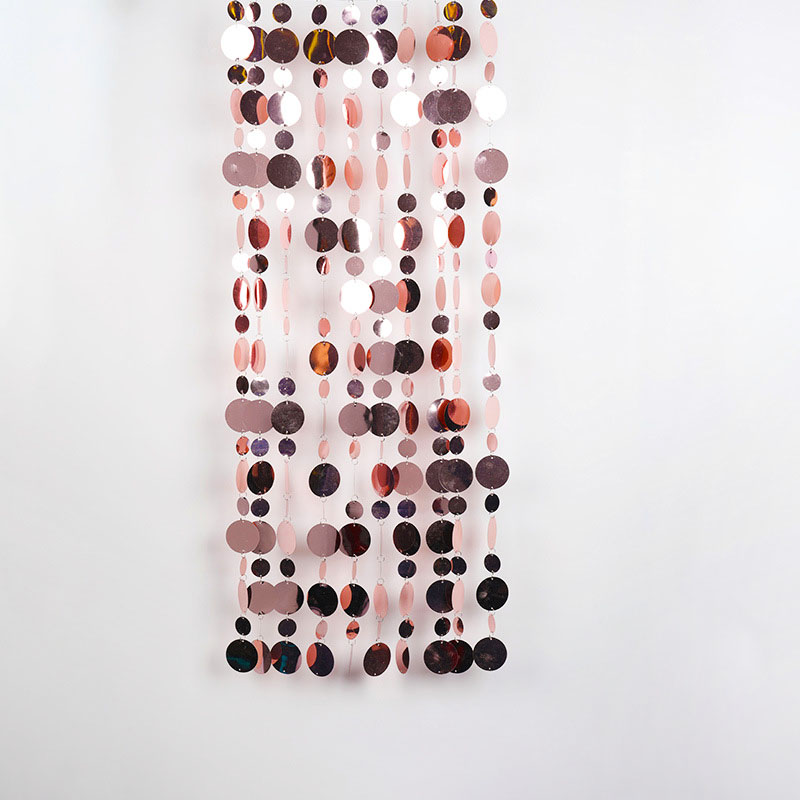 5pc DIY wedding stage layout PVC plastic sequin curtains Christmas Festive party decoration Supplies: Orange