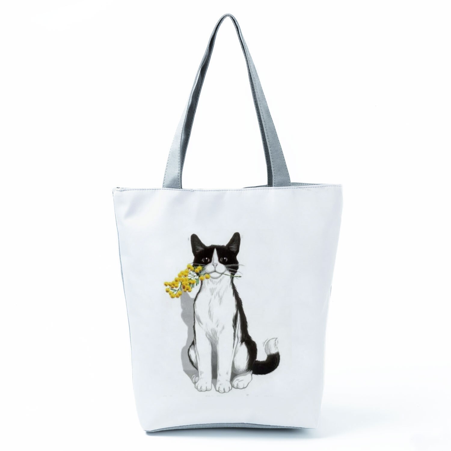 Bolso de mano para mujer, bolsa de hombro con estampado de gato negro, pintura artística de Animal, de gran capacidad, ecológico, Para Boutique: hl3073 Cat Bag
