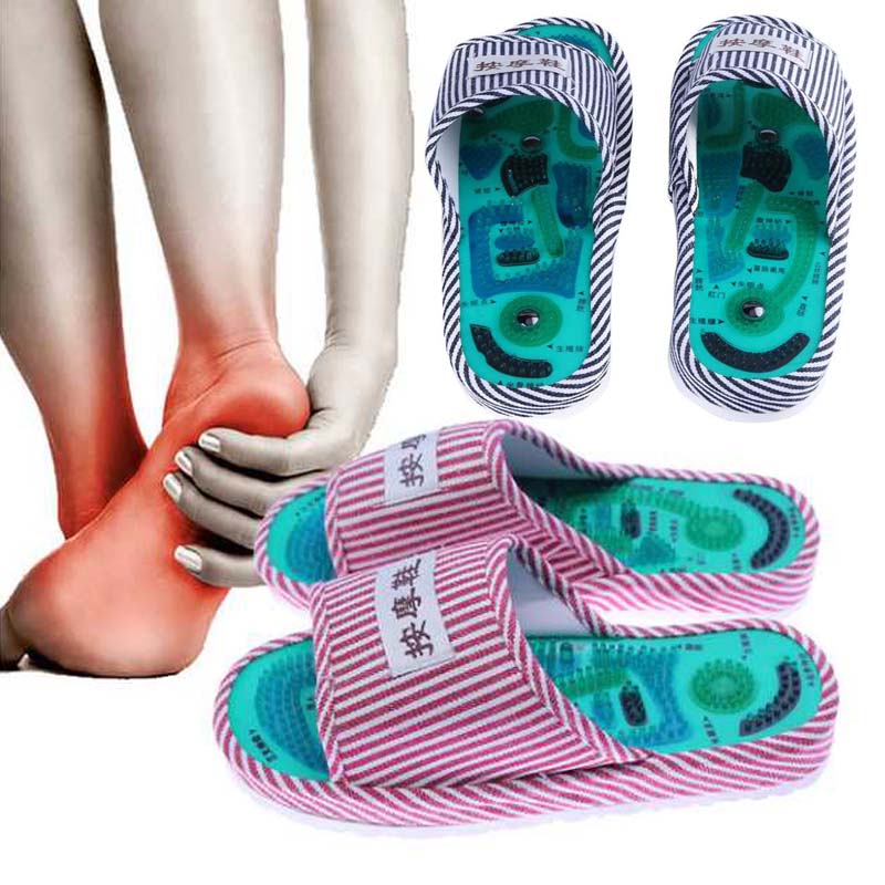 Mannen Vrouwen Voetverzorging Tool Acupressuur Punten Massage Schoenen 1 Paar Magnetic Reflexologie Slippers Pijnbestrijding Foot Ontspanning Schoenen