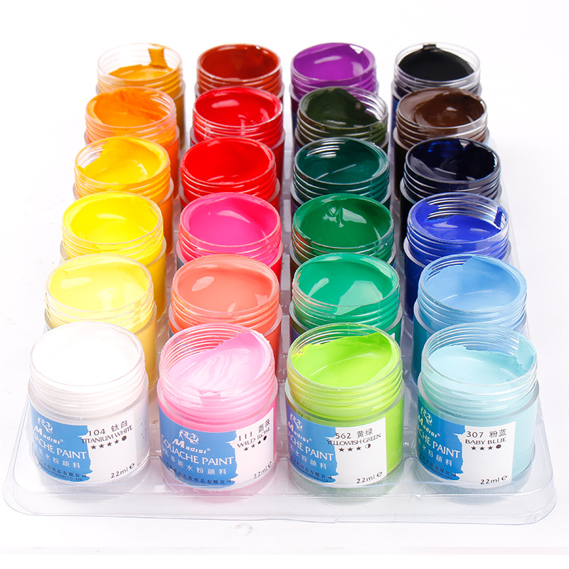 Degummed gouache maalisarja 24 väriä guassi setti maalaus tarkastus guassi maali pigmentti
