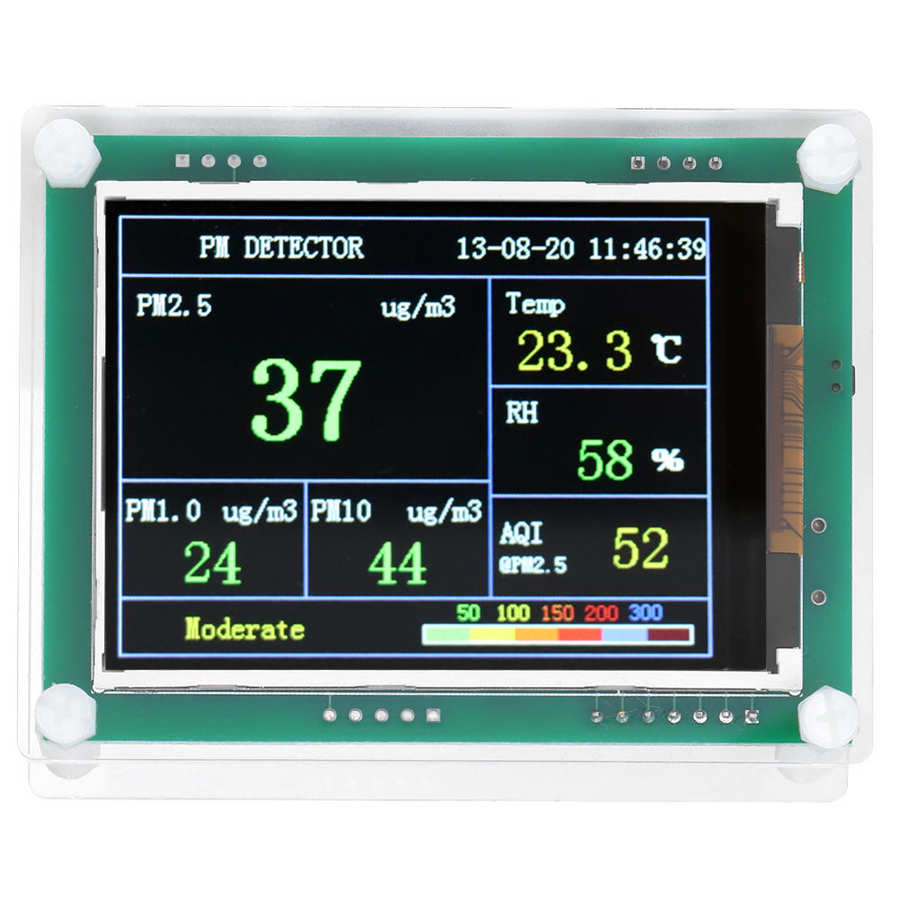 PM2.5 Detector LED Household Air Vehicle Environment Monitor A1 Communication 2.8in