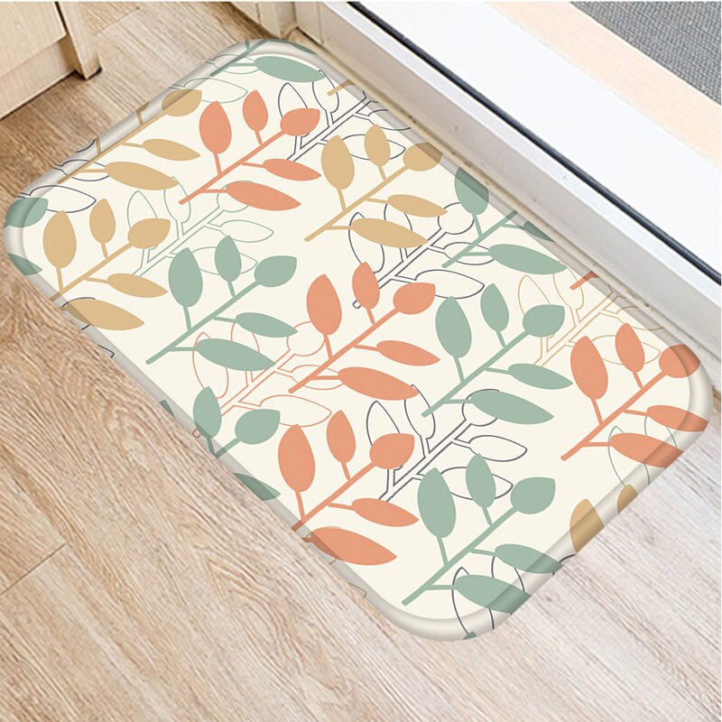 1 st 40*60cm rand blomma prickar mönster halkskyddande mocka matta dörrmatta dörrmatta utekök vardagsrum golvmatta matta 48287: 2dd-48287-015