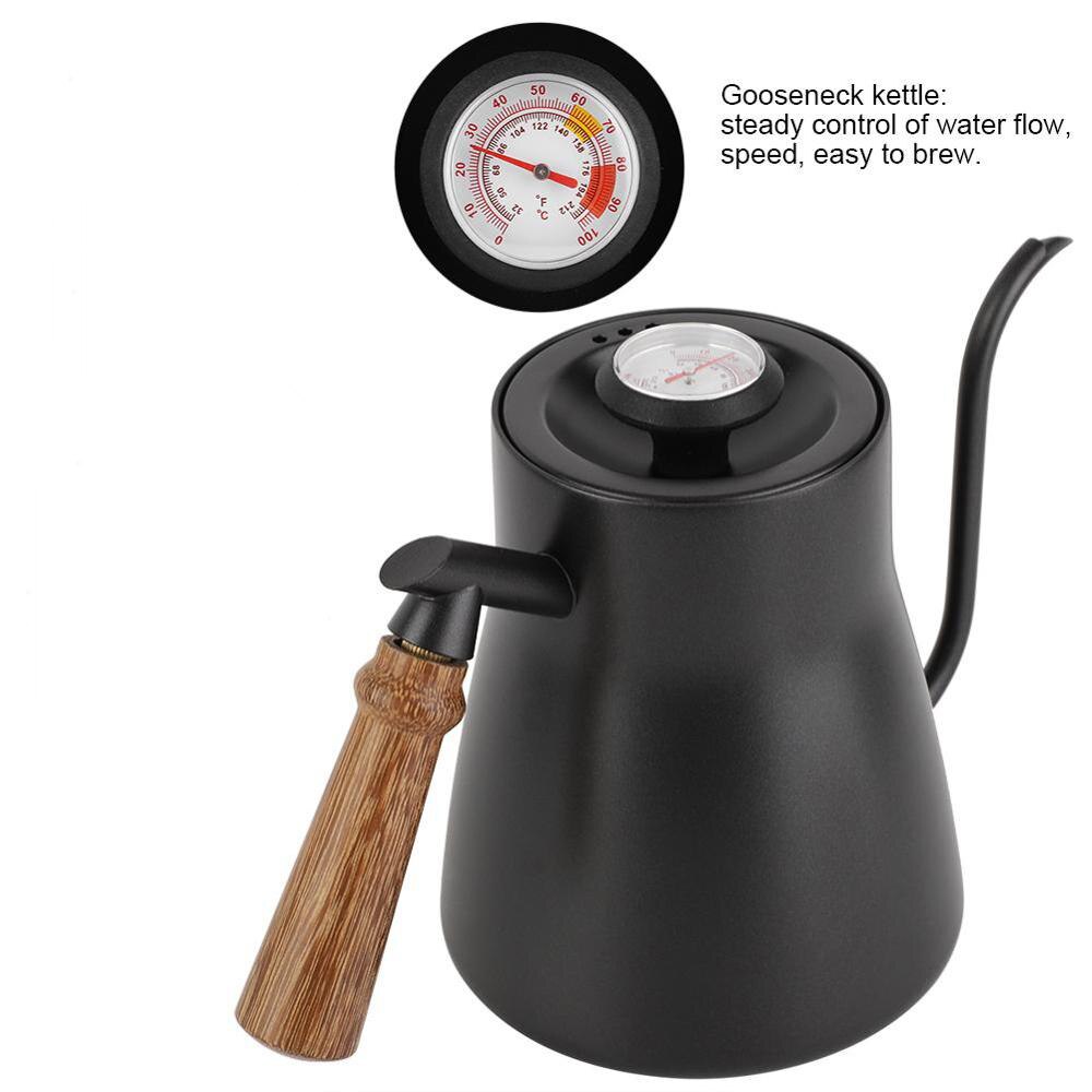 YRP V60 coffee filter glass pot coffee maker set barista tools geyser coffee maker black with thermometer drip kettle free paper: Light Yellow