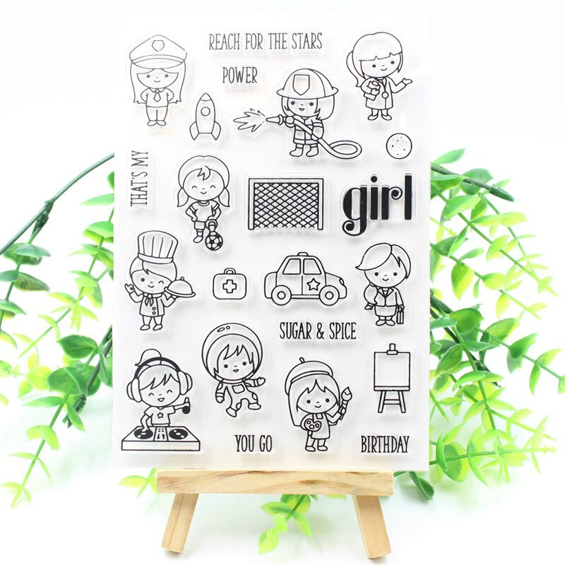 Zfparty söt genomskinlig klar silikonstämpel/sigill för gör-det-själv scrapbooking/fotoalbum dekorativ klar stämpel: 10