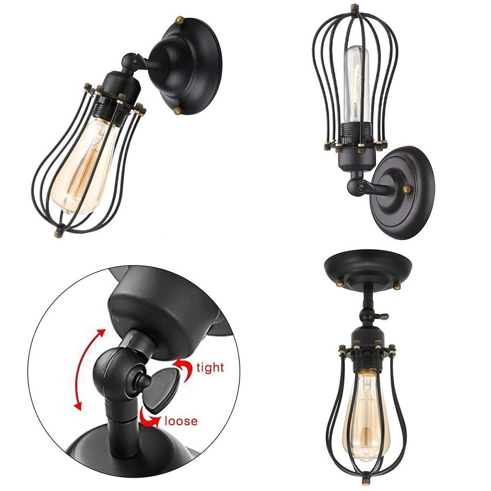 Rustic State Set of 1/2/3/4 Fixture Metal Wire Cage Lamp Guard Vintage Style Lamp Cage Lamp shades Bulb Guard Lamp Cage D30