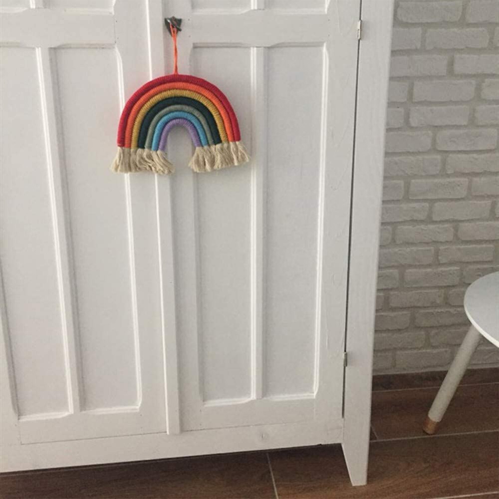 Muurdecoratie regenboog handgeweven hanger hangend huis kleurrijk slaapkamerdeur kinderornament