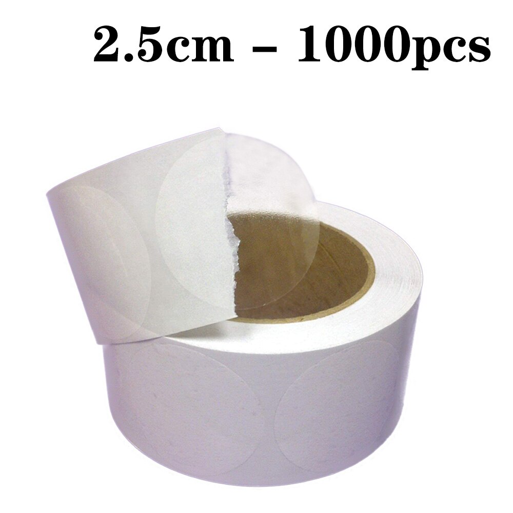 Transparent Stickers Scrapbooking for Box Sealing Labels Round Clear Vinly Waterproof Adhesive Tape Stationey Supply: 1000pcs-2.5cm