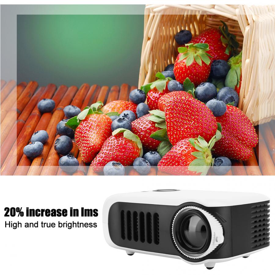 Mini Portable Projector Household Projectors 320 x 240 Resolution with 2-Inch LCD Screen for Conference (100-240V)