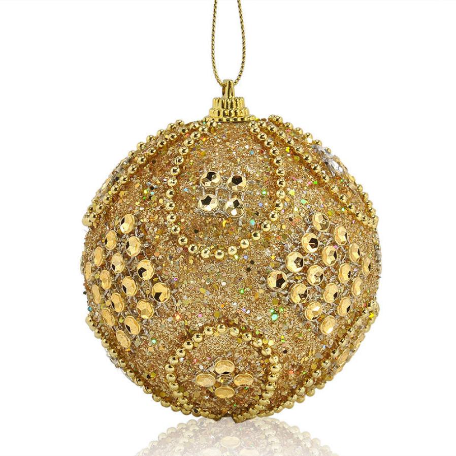 1pc farverige rhinsten glitter julekugler ornament hængende kugler dekoration til julefest juletræ dekoration: En diameter 8cm