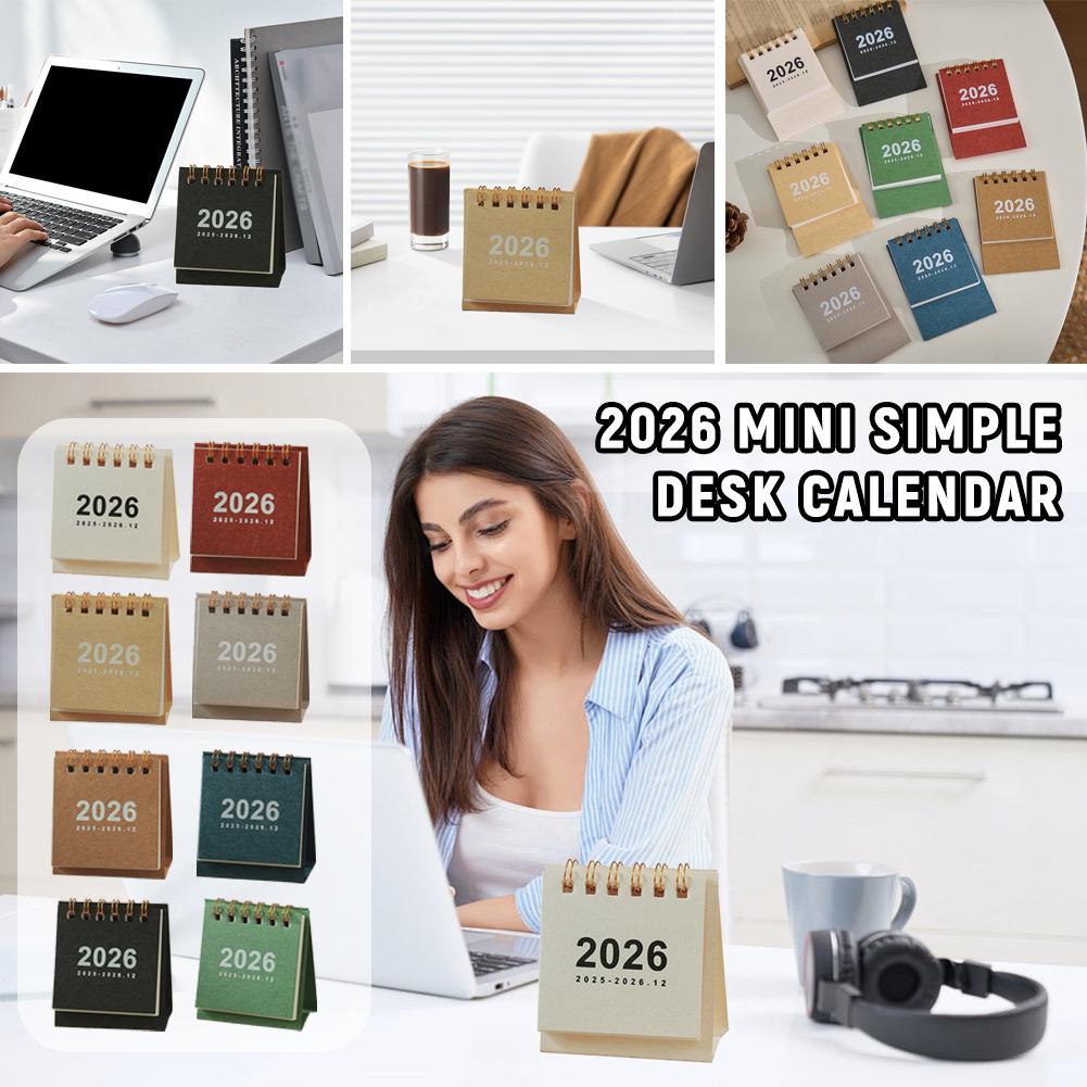 1pcs Desktop Calendar Mini Portable Minimalist School Home Office Desk Planner Schedule Check In Book Stationery Study