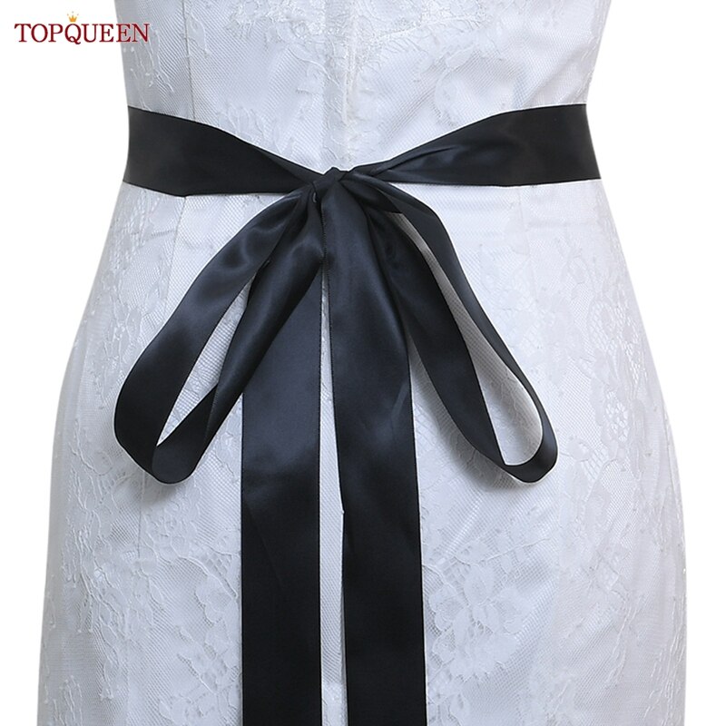 TOPQUEEN S419-G Jahrgang Blumen- Hochzeit Gürtel Smaragd Mutterschaft Schärpe Strass Blume Hüftgürtel Für Braut Kleid Kleid Applikationen: Schwarz Schleife