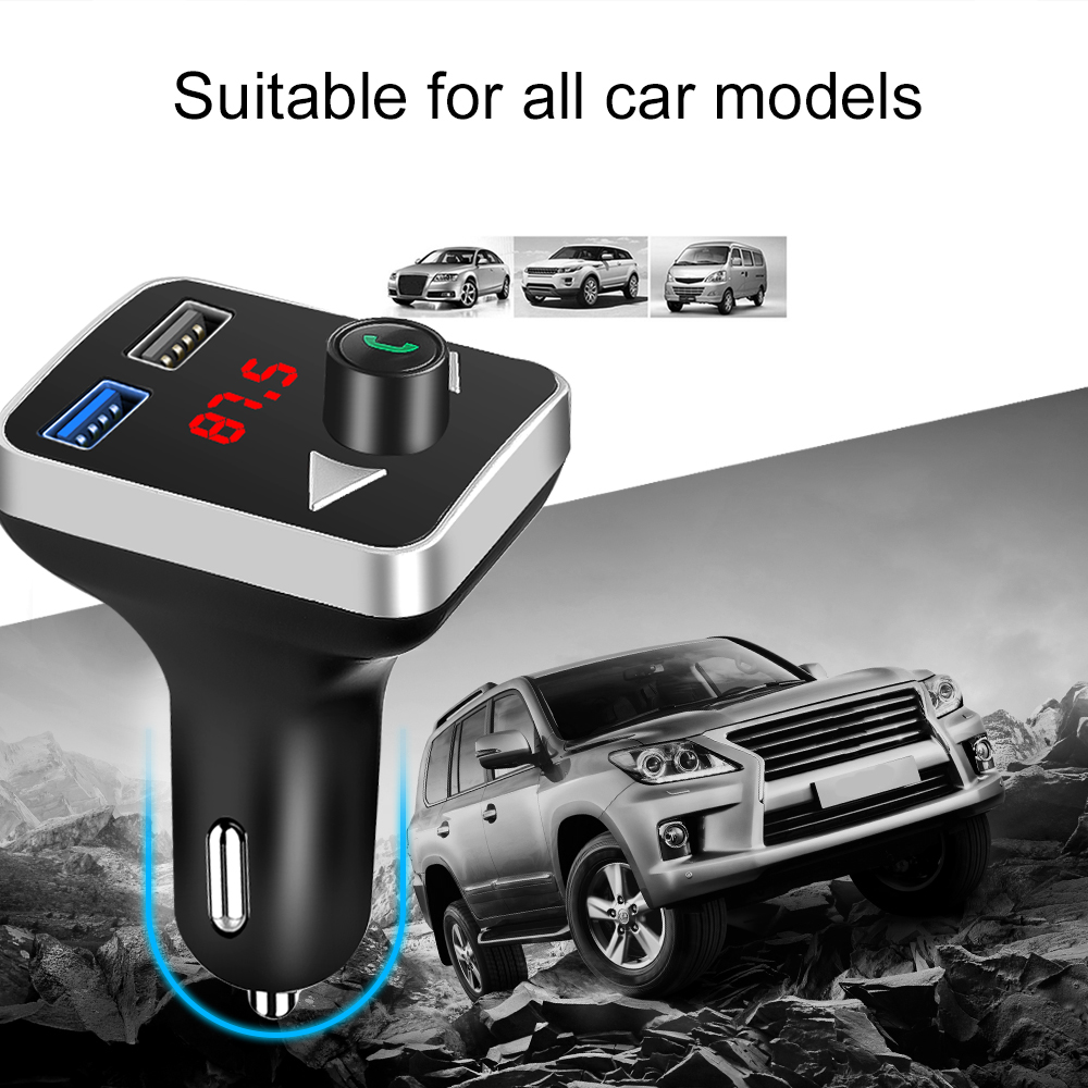 USB AUX Bluetooth FM Transmitter MP3 Player Handsfree Car Kit 3.1A Dual USB Charger Power Adapter TF Card Play For Car DVR Radio