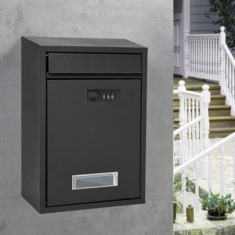 AGMSYEU password letter box outdoor wall-mounted community household letter newspaper postbox with lock complaint suggestion box: 006Password lock B