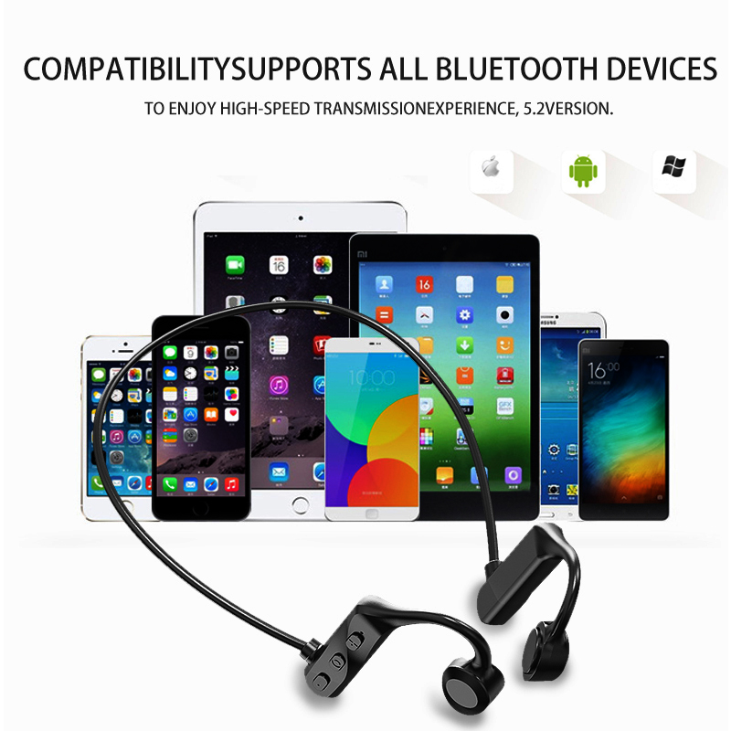 Słuchawki Bluetooth przewodowe słuchawki bezprzewodowe nie douszne wodoodporne słuchawki z mikrofonem do laptopa Tablet Iphone