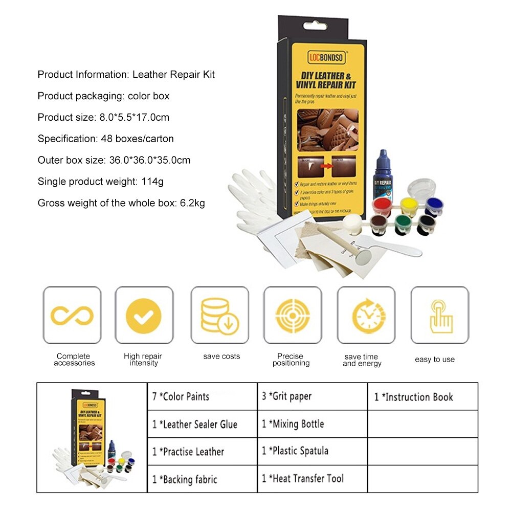 Diy Lederen Vinyl Reparatie Kit Patch Stof Gereedschap Restorer Scratch Crack Reparatie Voor Autostoel Thuis Couch Bekleding Boot