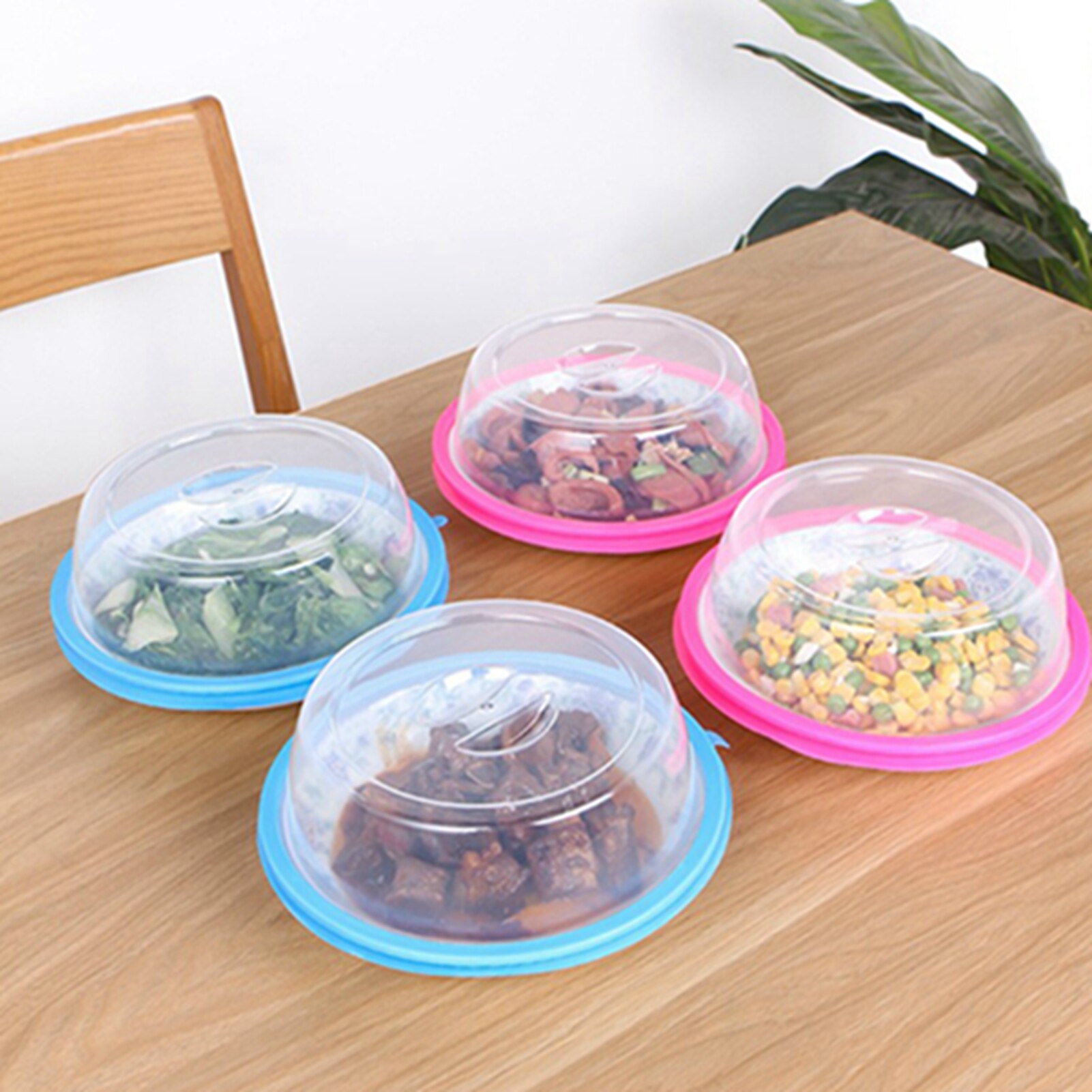 2Pcs Microwave Oven Food Heating Anti-splash Covers Freshness Lids Kitchen Tool