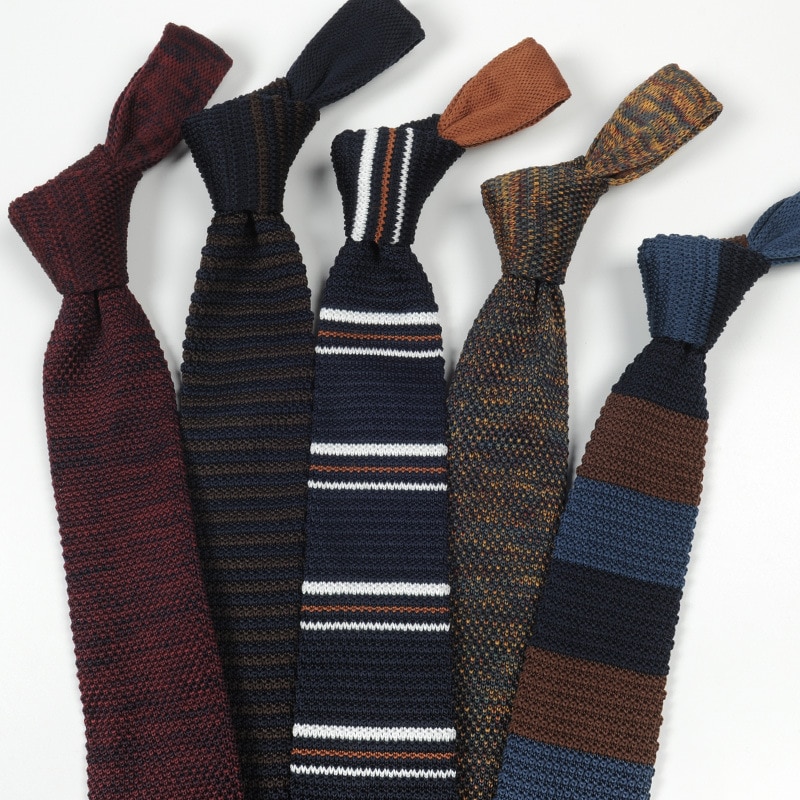 Cravate pour hommes 6-7cm à la | Cravate en laine décontracté, tricot sauvage, cravate pointue pour hommes, fête mariage marié, cravates quotidiennes, porter le cou