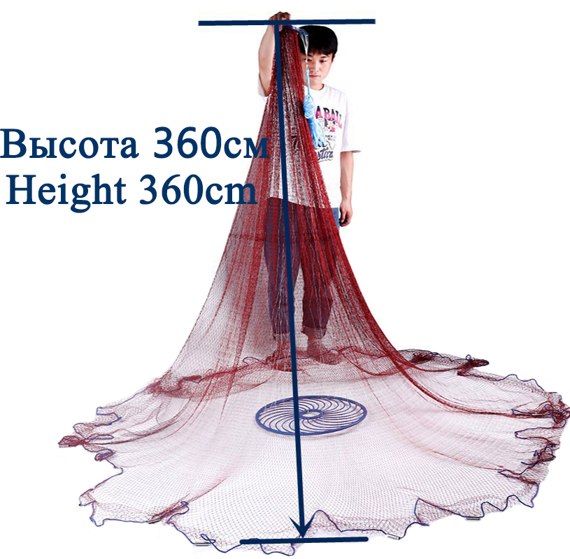 Lawaia Portable Fishing Throw Nets Casting Net Telescoping Outdoor Hand Throw Catch Fish Network with Steel Sinker: black