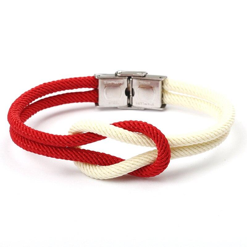 Trend Charm Paraplu Touw Gevlochten Armband Mannen Homme Femme Roestvrij Stalen Gesp Handmatige Diy Paar Armbanden Voor Vrouwen: 655