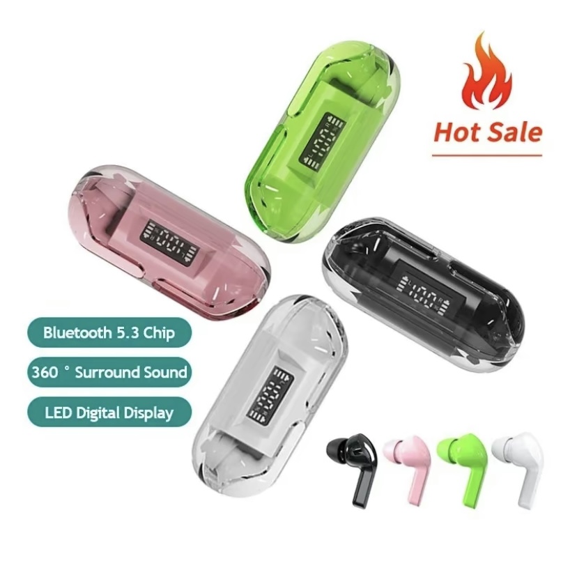 A06 Wireless TWS Bluetooth Earphone with LED Display Touch Noise Canceling Earbuds SportsMusic Game Headset Waterproof