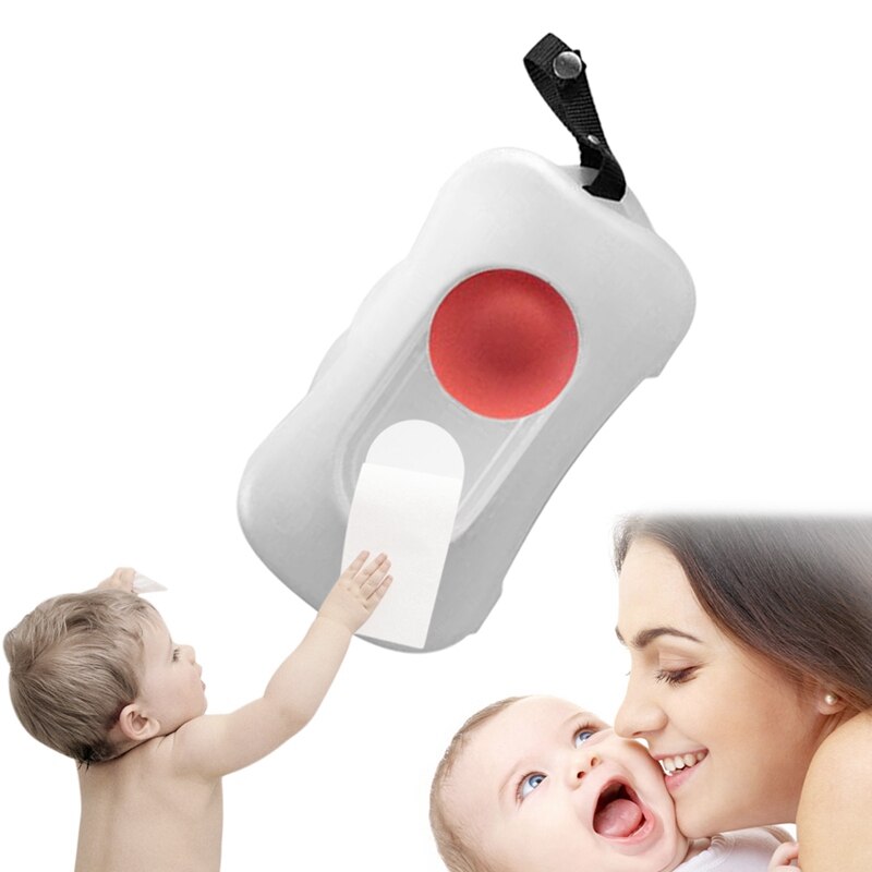 Baby Items Portable Wet Wipes Boxes White For Outside Traveling Snap-Strap Wipes Container Baby Care Strollers Accessories