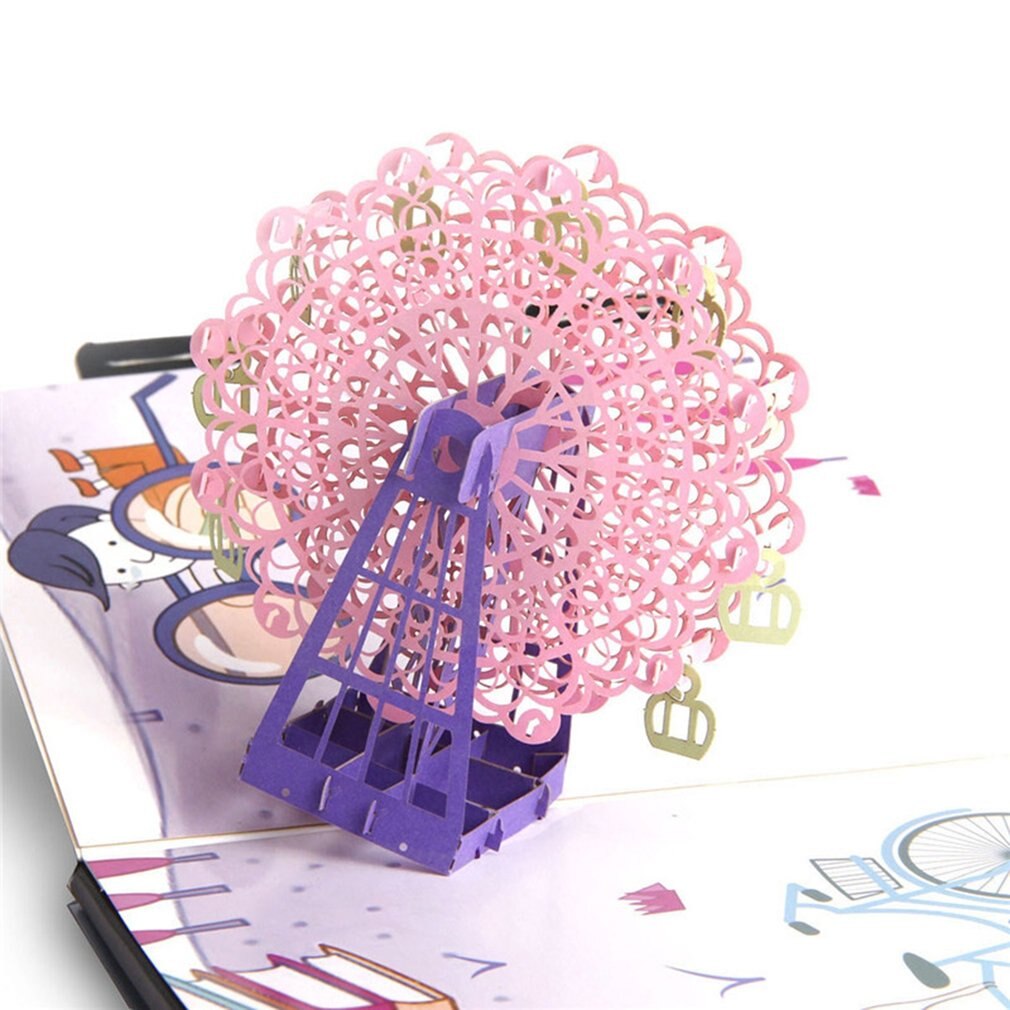 Creatieve 3D Reuzenrad Wenskaart Verjaardagskaart Festival Zegen Kaart Kinderen Card Decor Supplies