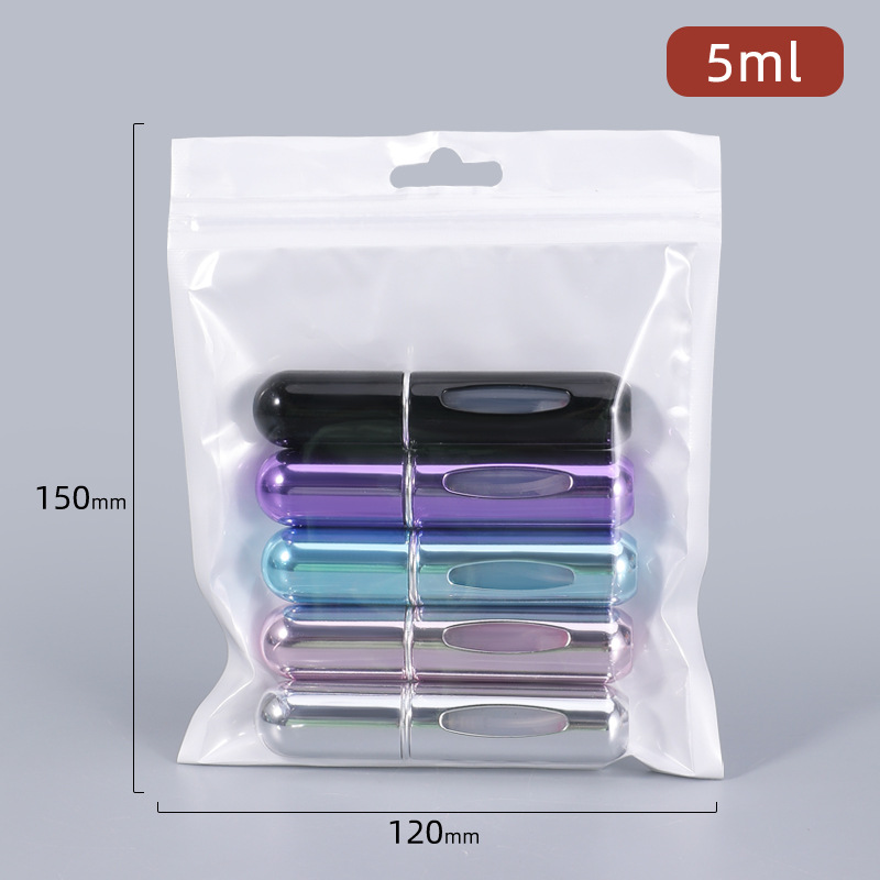 Botella de Perfume de 5/10ml, botella de Perfume recargable portátil con pulverizador, envases cosméticos, atomizador, Mini pulverizador de aluminio para viaje: Gris