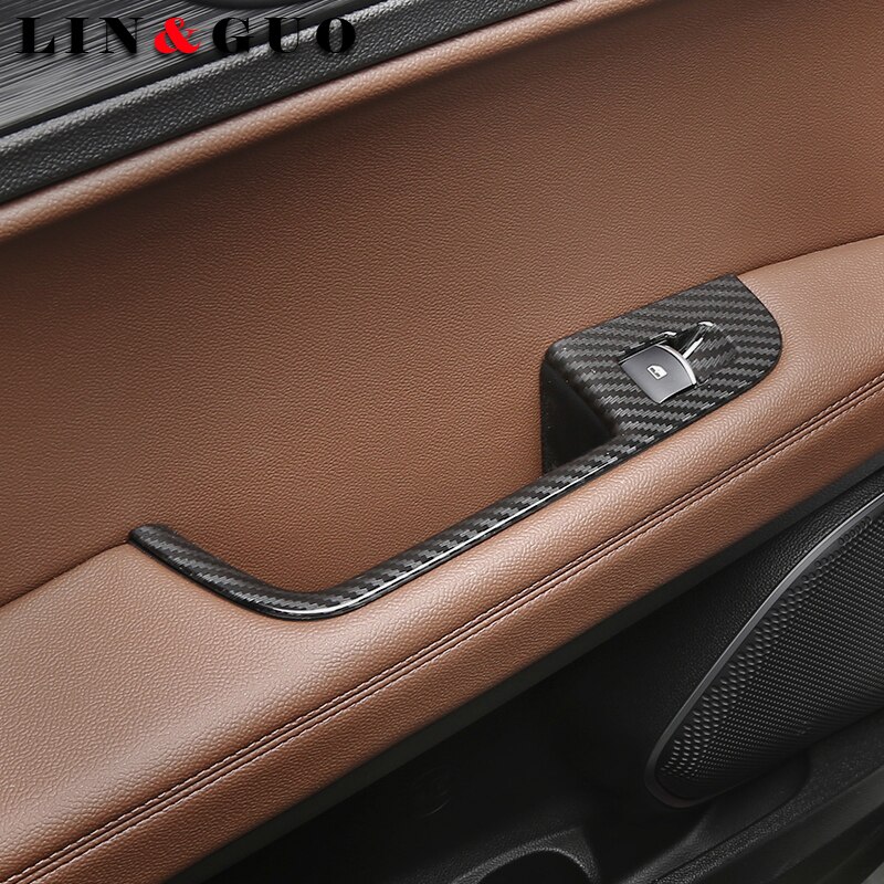 Najnowszy dla Alfa Romeo Stelvio 2017 samochód-stylizacja przycisk podnoszenia okna z włókna węglowego dopasowane obramowanie ramki akcesoria