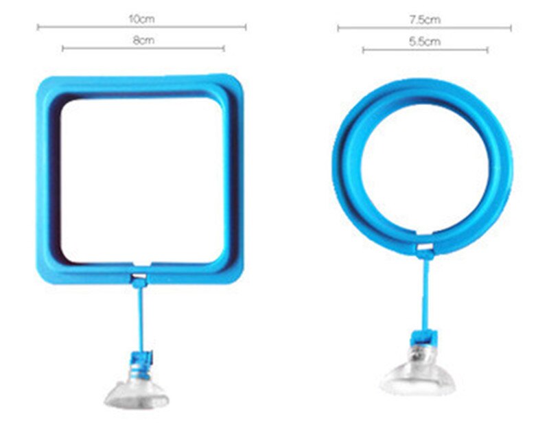 Nicrew Aquarium Feeding Ring Fish Tank Floating Food Tray Feeder Square Circle Accessory Water Plant Buoyancy Suction Cup