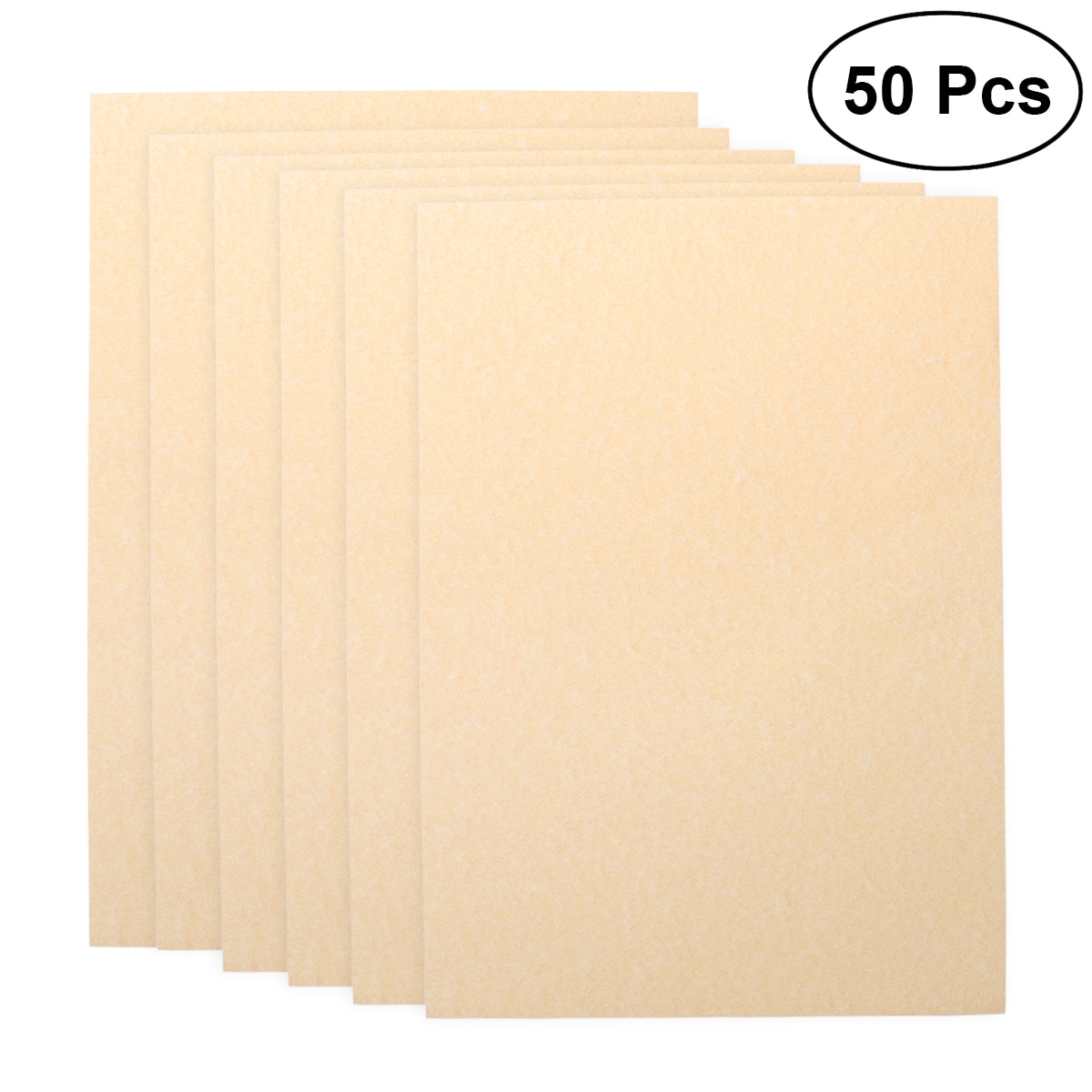 50Pcs A4 Paper Sheets Parchment Retro Paper for Certificate and Diploma 90g (Light Brown)