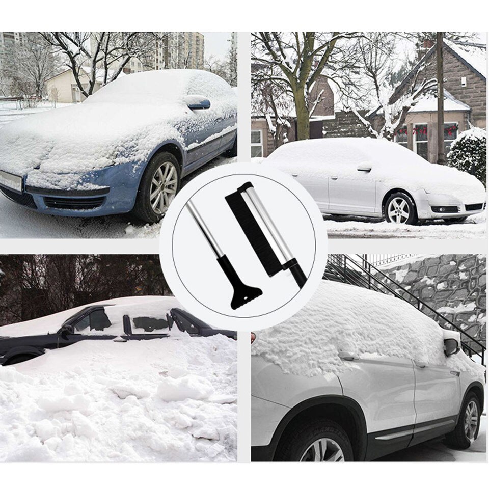 Intrekbare Auto Sneeuw Ijskrabber Double-gebruik Uitschuifbare Voertuig Sneeuw Borstel Ijs Verwijderen Borstel Winter gereedschap Snowbrush