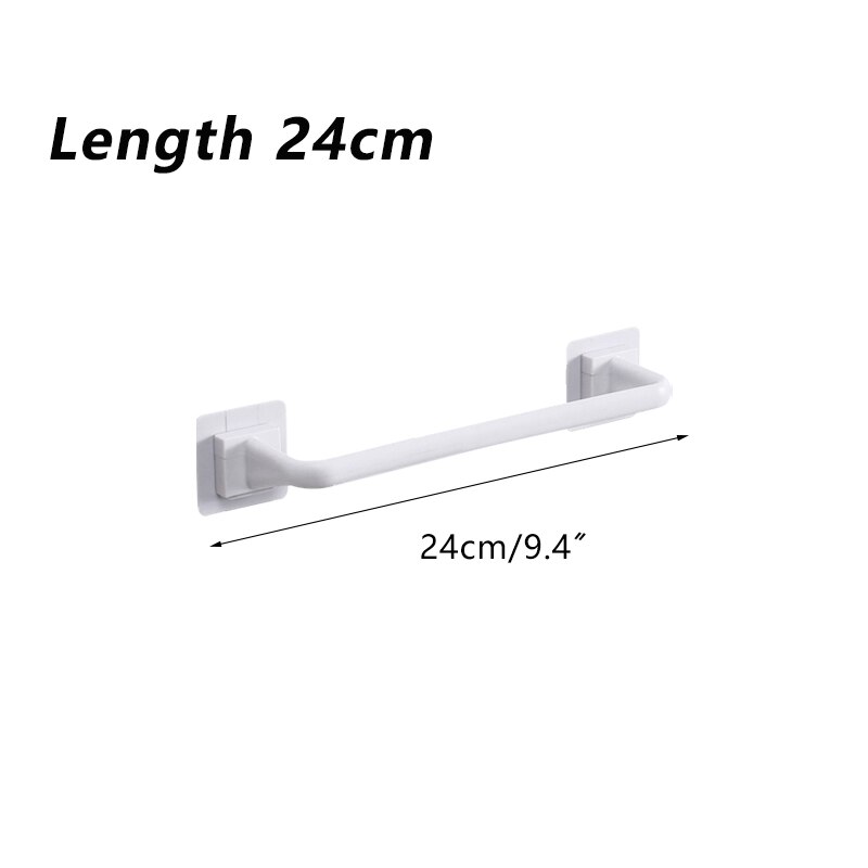 Wandmontage Handdoek Hanger Zelfklevende Handdoekhouders Holder Badkamer Wc Handdoeken Bar Organizer Keuken Badkamer Accessoires: 24cm White