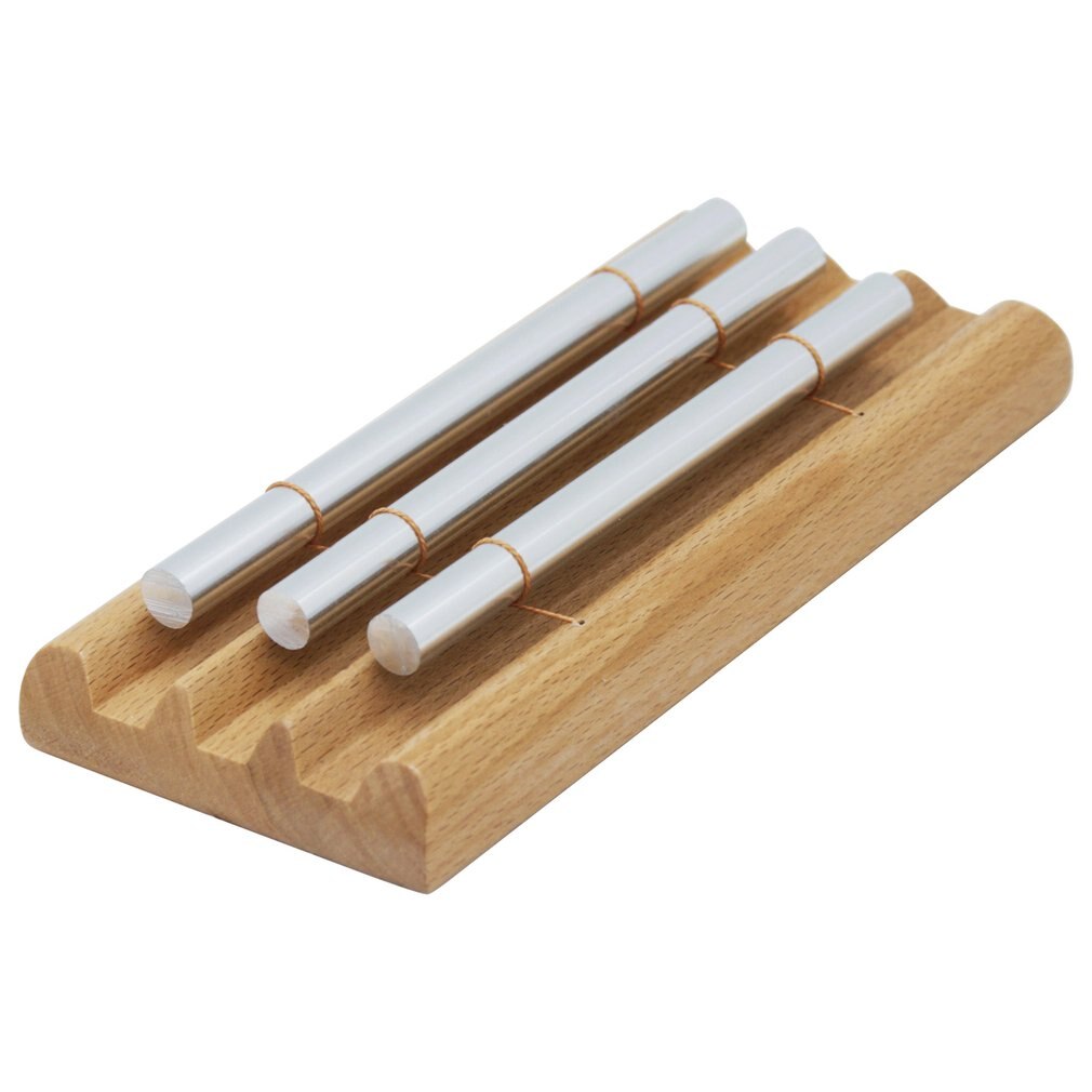 On 1PC Wooden Percussion Three Bar Chime Percussion 3 Toner Musical Instruments with Wooden Percussion Hammer