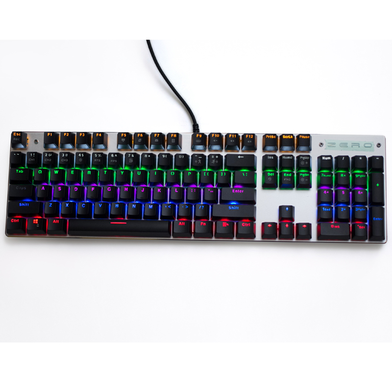 Metoo Mechanical Keyboard 87/104 Anti-ghosting Luminous Blue Black Switch Backlit wired Gaming Keyboard Russian/English/Spainsh