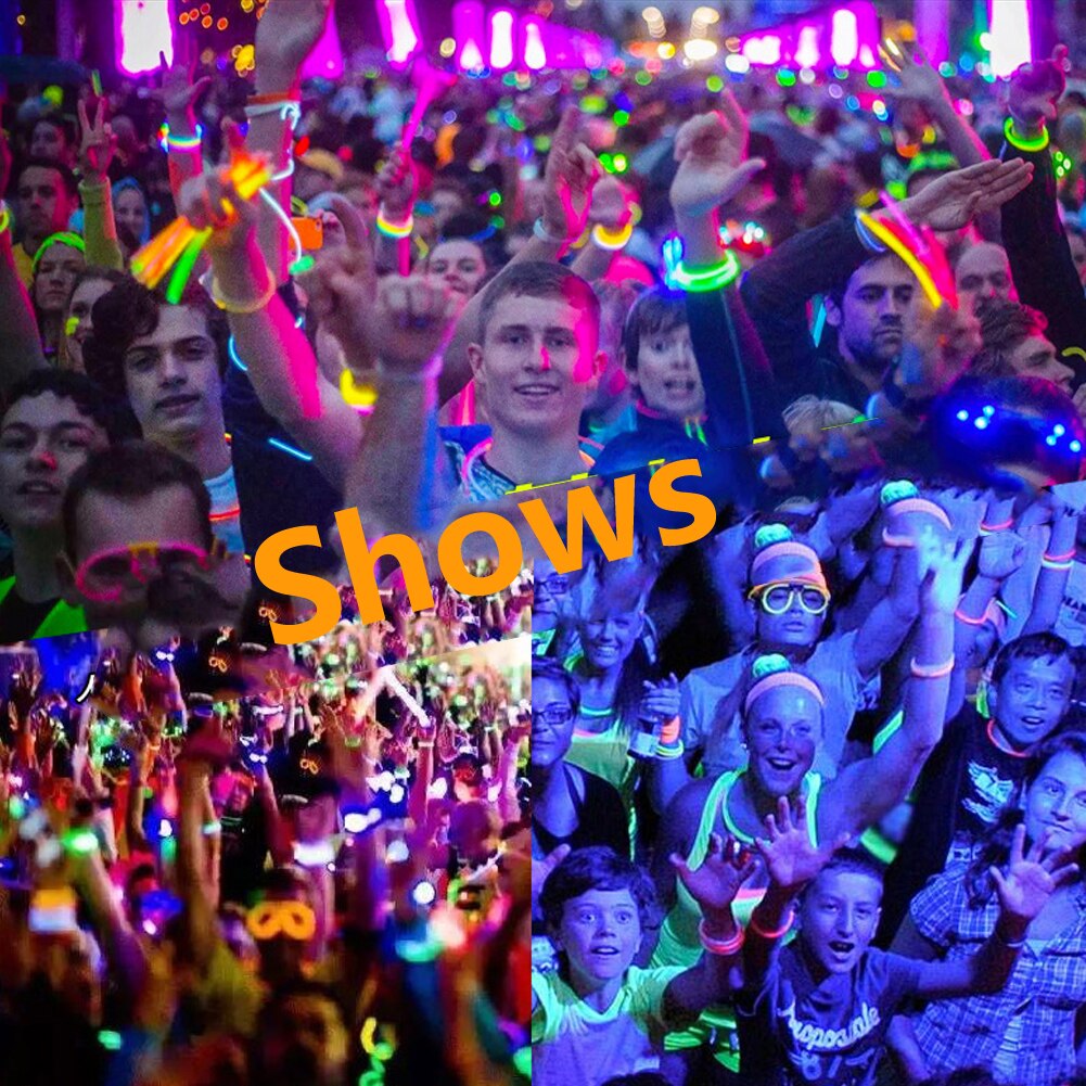 100 stücke Party Fluoreszenz Licht Leucht Stöcke Halsketten Neon- Für Hochzeit Partei Helle Bunte glühen Stöcke Weihnachten Spielzeug