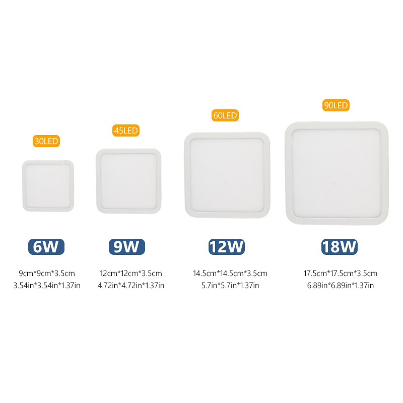 Ultra-thin Ceiling Lamp Surface Mounted LED Panel Light Indoor Simple Style Aluminum Panel Lights for Stairway Hallway Bedroom